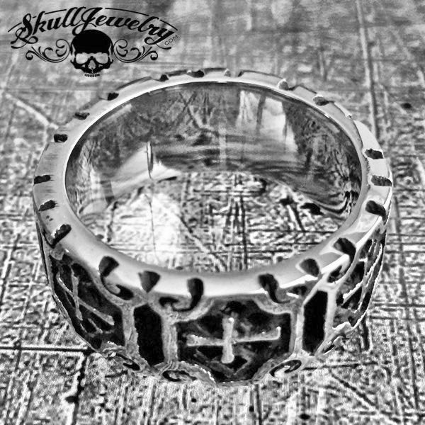 Seven Last Words of Christ - Stainless Steel Cross Ring (#275)