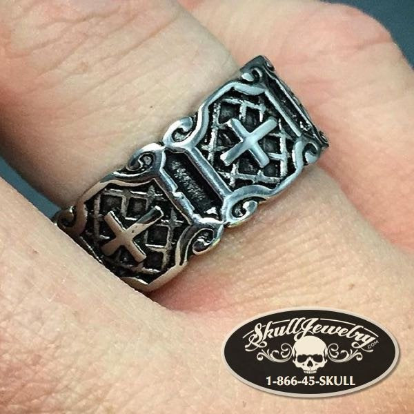 Seven Last Words of Christ - Stainless Steel Cross Ring (#275)